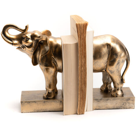 Serre Livre Éléphant en résine or (1/3)