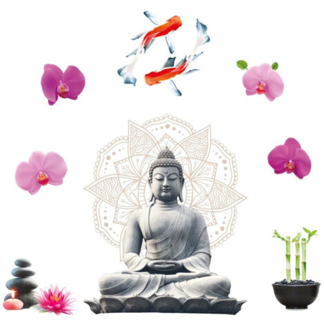 Autocollant mural zen Bouddha (1/2)