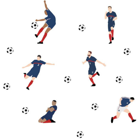 Autocollant mural personnalisable avec nom maillot de football - Jeu de sport athlétique - Chambre d'enfant - Art décoratif - Cadeau 10 - 42 x 53 cm