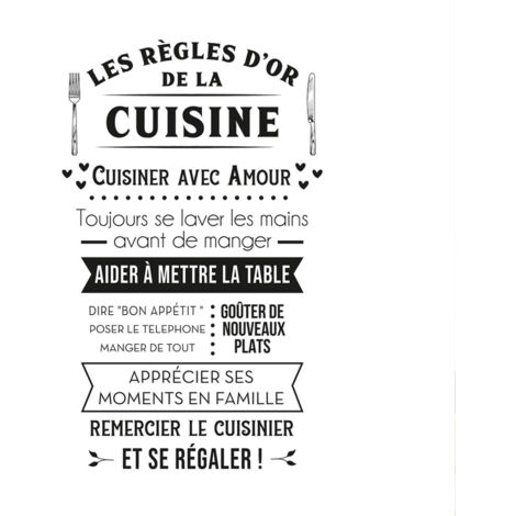 Autocollant Mural les règles d'or de la cuisine (1/3)