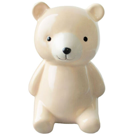 Tirelire ourson en céramique beige (1/3)