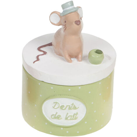 Petite boîte à dents de lait souris et pomme verte (1/2)