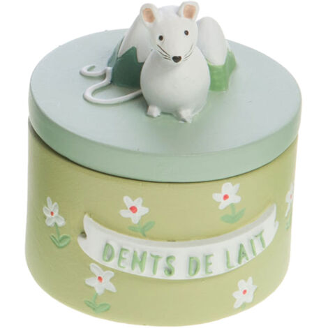 Petite boîte en résine à dents de lait verte anis (1/3)