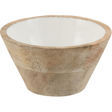 Bol en bois de manguier avec intérieur blanc (1/3)