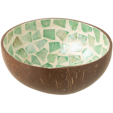 Bol déco coco mosaïque en coquillage vert (1/2)