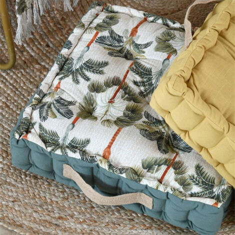 Coussin de sol en Coton Bleu motif Otto 40 x 40 cm