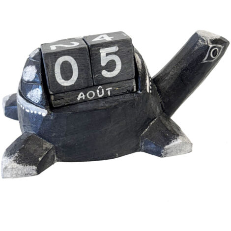 Calendrier perpétuel en bois Tortue grise (1/2)
