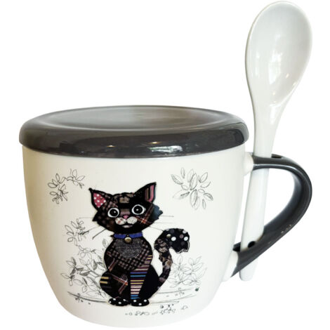 Bol à soupe chat noir Kook - 650 ml (1/2)