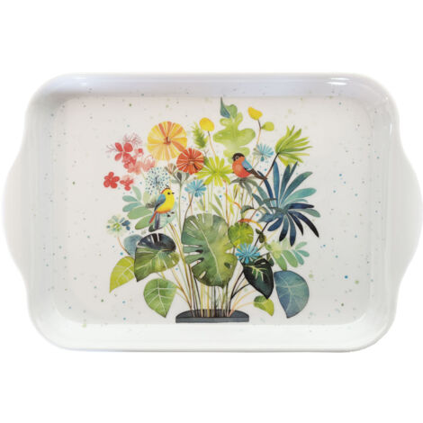 Mini plateau en mélamine oiseaux et plantes colorées (1/2)