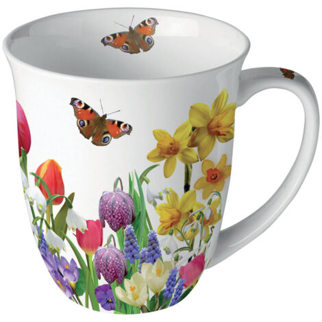 Tasse en porcelaine fine sensation de printemps 11 cm