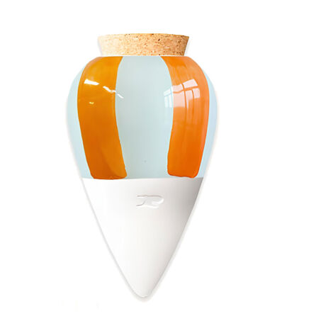 Olla Pépin Modèle bleu ciel à rayures orange (1/5)