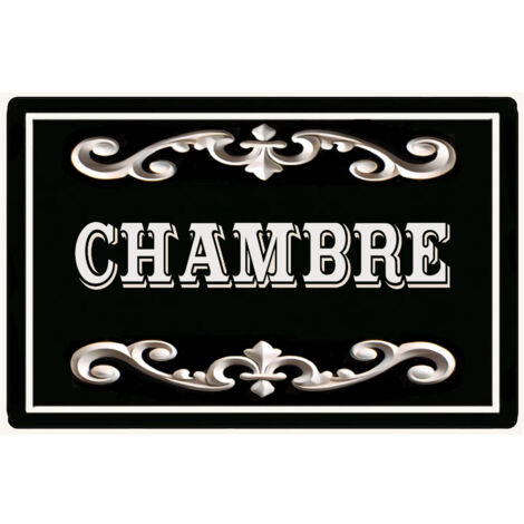 Plaque de porte en métal Chambre