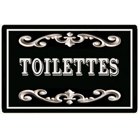 Plaque de porte en métal Toilettes