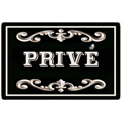 Plaque de porte en métal Privé
