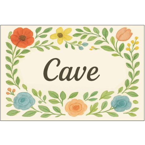 Plaque de porte fleuri en métal Cave (1/2)