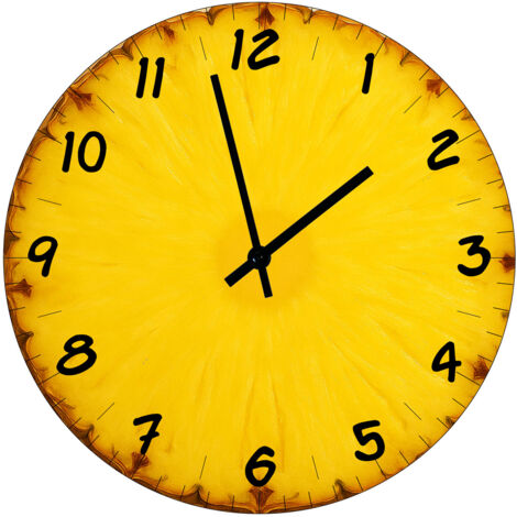 Horloge en verre tranche dananas 29 cm (1/2)
