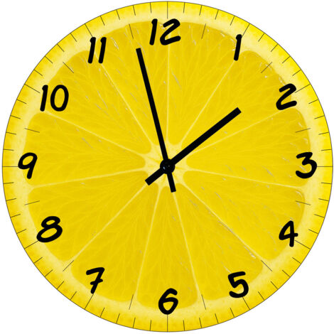 Horloge en verre tranche de citron 29 cm (1/2)