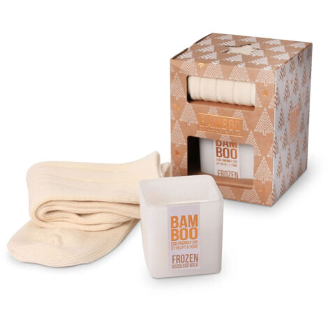 Coffret cadeau bougie Sous Bois Givré et paire de chaussettes (1/5)