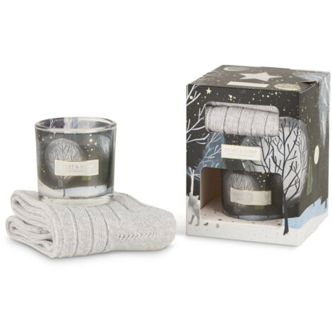 Coffret cadeau bougie Nuit Étoilée et paire de chaussettes (1/2)