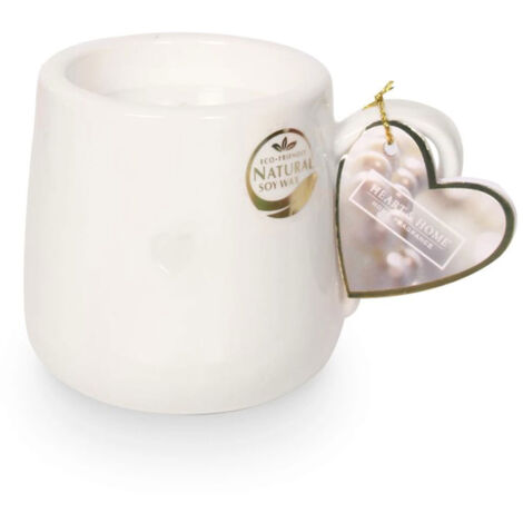 Petit mug bougie en céramique blanche Amour Toujours (1/2)