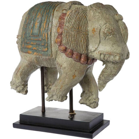 Éléphant antique en résine patinée 45 cm (1/2)