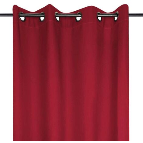 Rideau nelson rouge tamisant à oeillets (1/2)