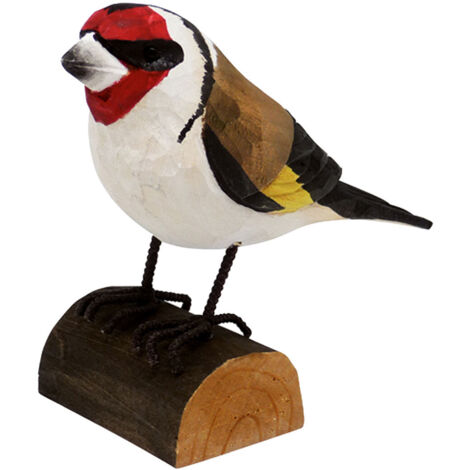 Chardonneret élégant sur bûchette de bois (1/2)