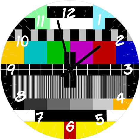 Horloge en verre mire télévisuelle 29 cm (1/2)