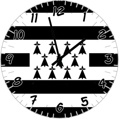 Horloge en verre drapeau breton 29 cm (1/2)