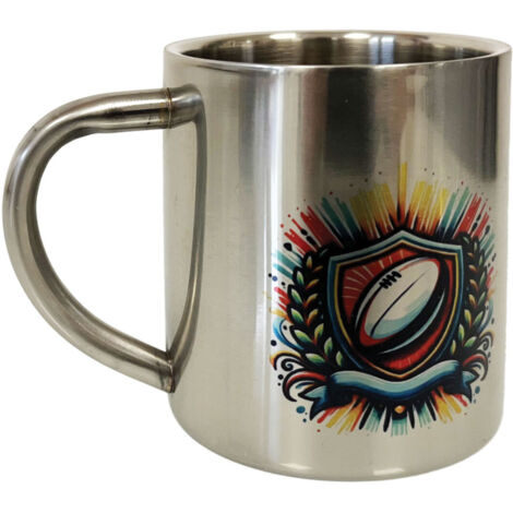 Tasse ballon de rugby en inox double paroi 200 ml (1/2)