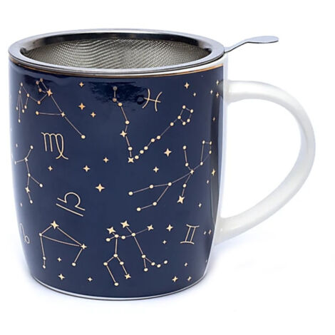 Mug et infuseur à thé en porcelaine astrologie (1/2)
