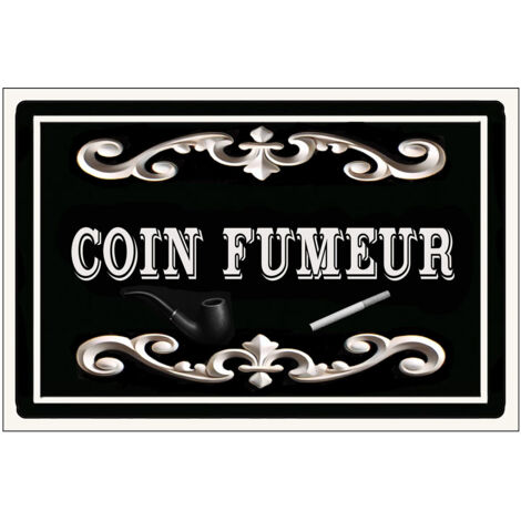 Plaque de porte en métal Coin fumeur (1/2)