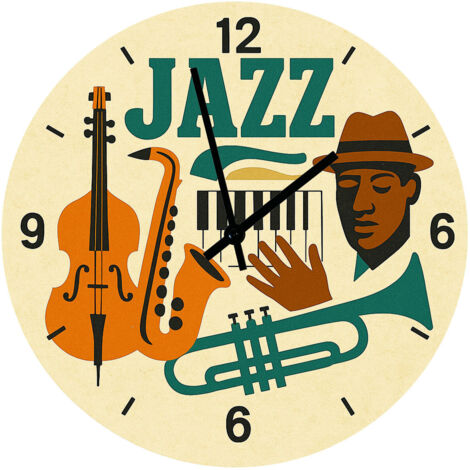 Horloge en verre jazz 29 cm (1/2)