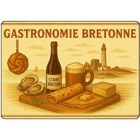 Planche à découper gastronomie bretonne 28,5 x 20 cm