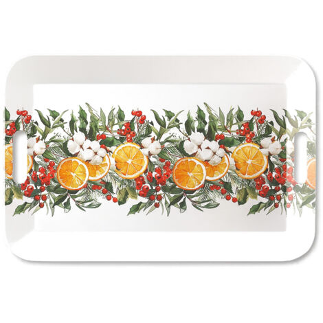 Plateau rectangulaire fruits dhiver  46,5 x 32,5 cm
