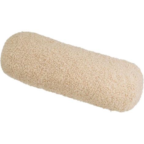 Coussin Sherpa bouclé polyester beige 45 x 18 cm (1/3)