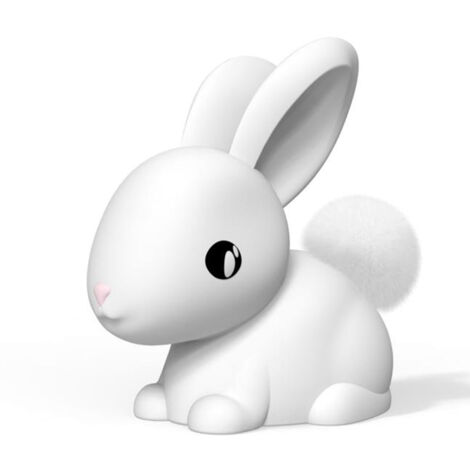 Veilleuse rechargeable souple lapin blanc (1/5)