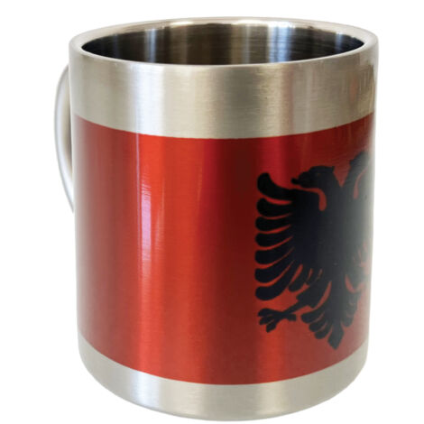 Tasse inox double paroi drapeau Albanais 200 ml (1/2)