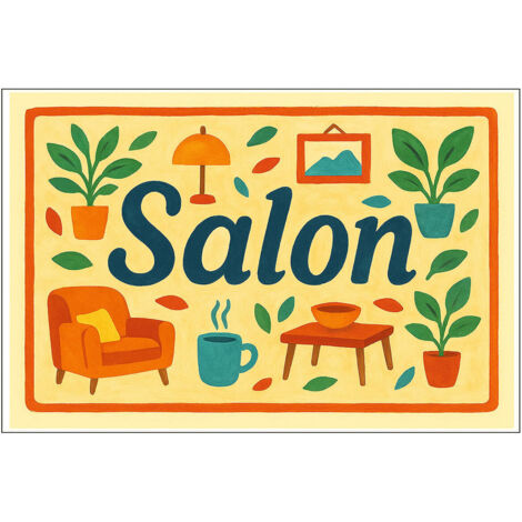 Plaque de porte métal salon (1/2)