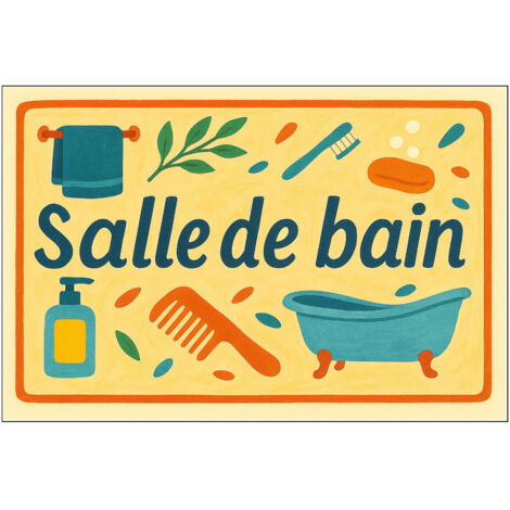 Plaque de porte métal salle de bain (1/2)