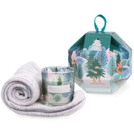 Coffret bougie et chaussettes Sapin de Noël  Heart and Home (1/3)