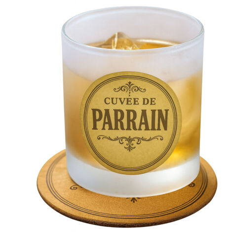Verre avec sous-verre cuvée de parrain (1/4)