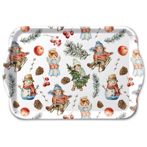 Mini Plateau en mélamine Enfants et bonhomme de neige (1/2)