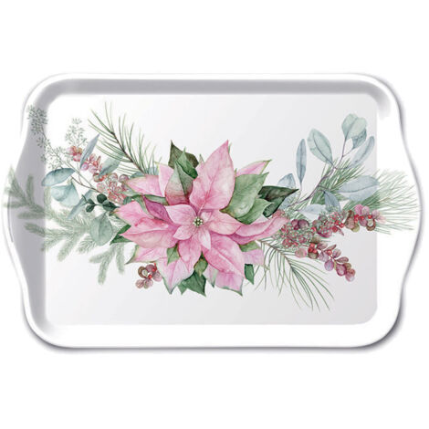 Mini plateau de Noël poinsettia rose (1/2)