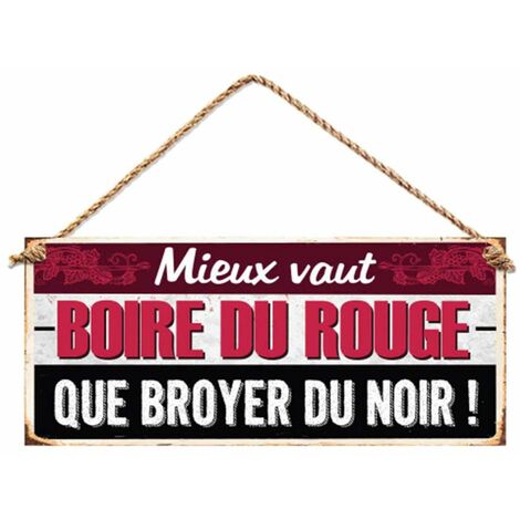Plaque métallique Boire du rouge 30 cm (1/2)