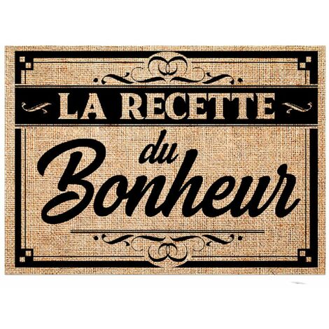 Set de table en toile de jute LA RECETTE DU BONHEUR (1/2)
