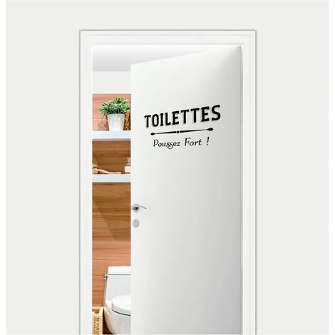 Sticker décoratif de porte TOILETTES