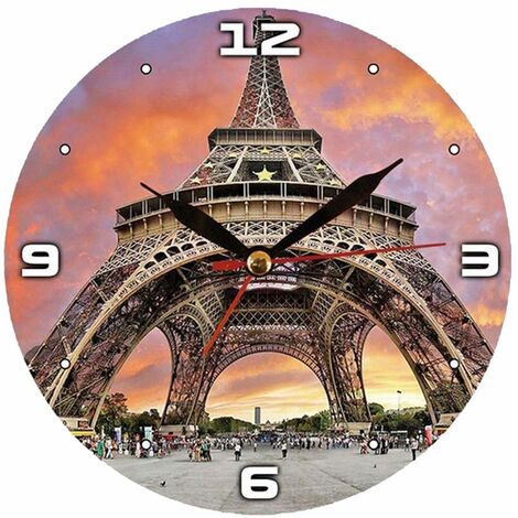 Grande Pendule ronde en verre Paris (1/2)