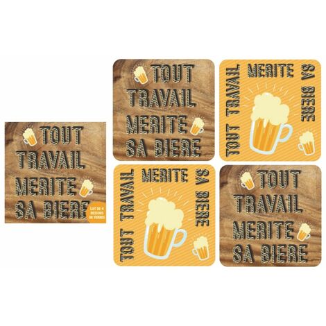 4 sous verres - Tout Travail mérite sa Bière