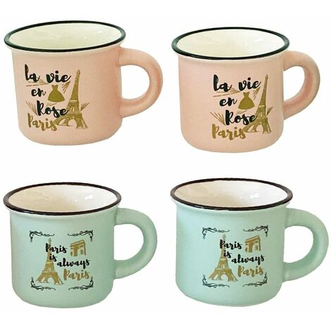 Set expresso 4 tasses colorées - Paris (1/2)
